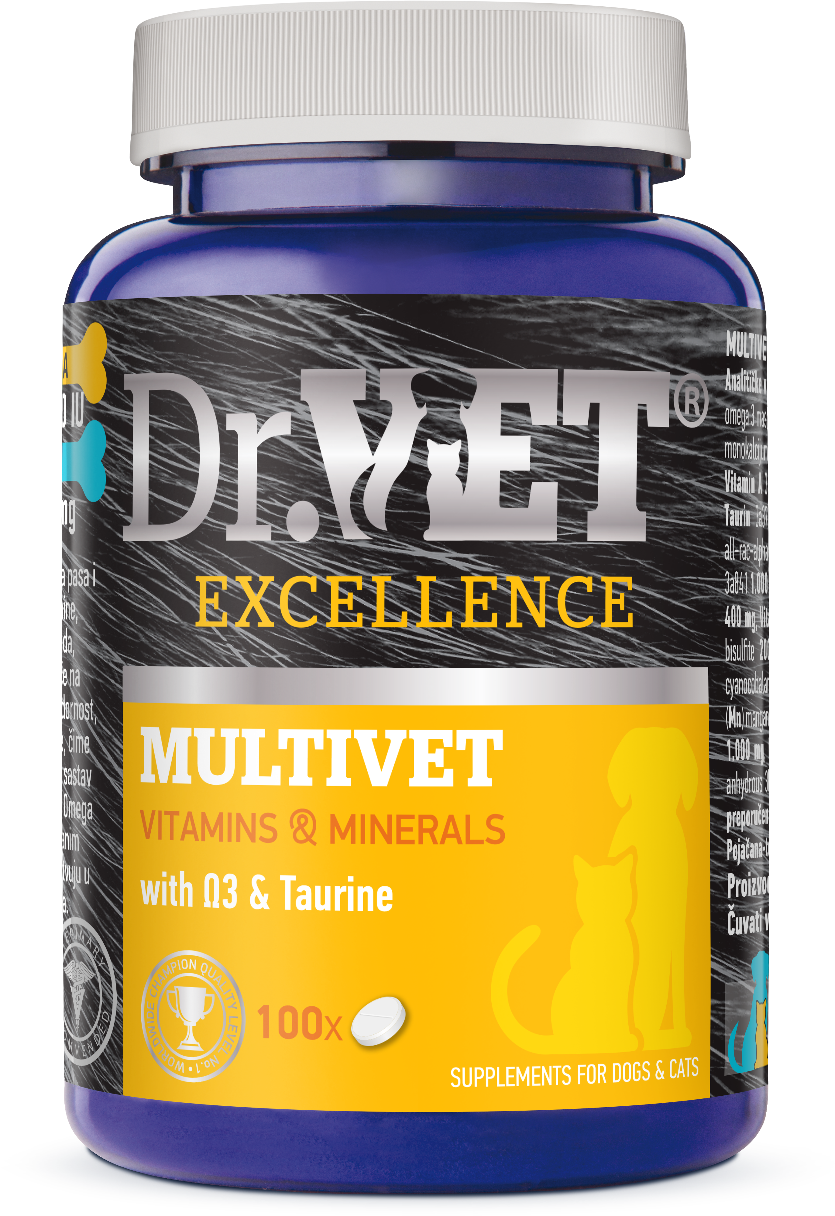 Kosttillskott MultiVet 100 tabletter