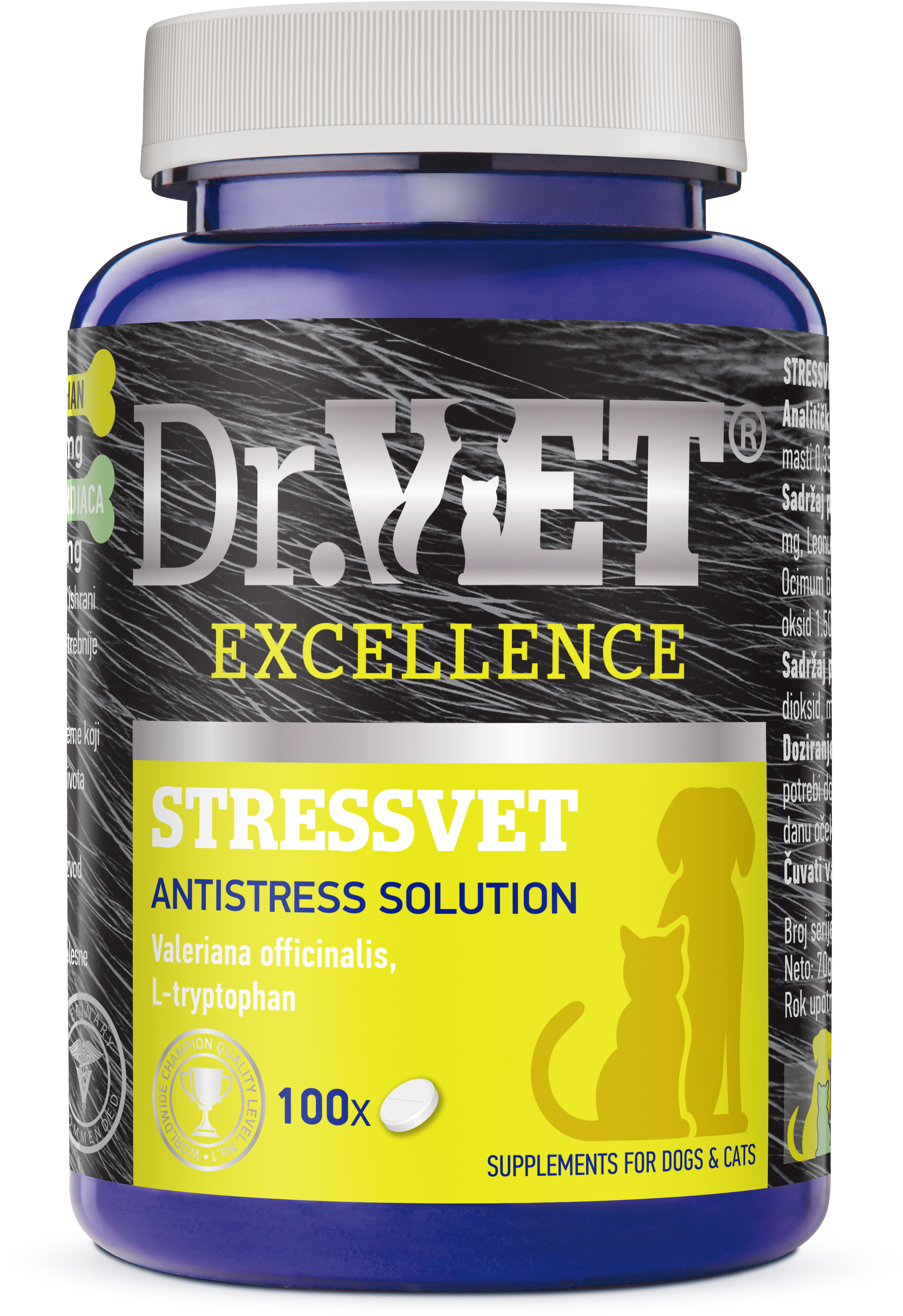 Kosttillskott StressVet 100 tabletter